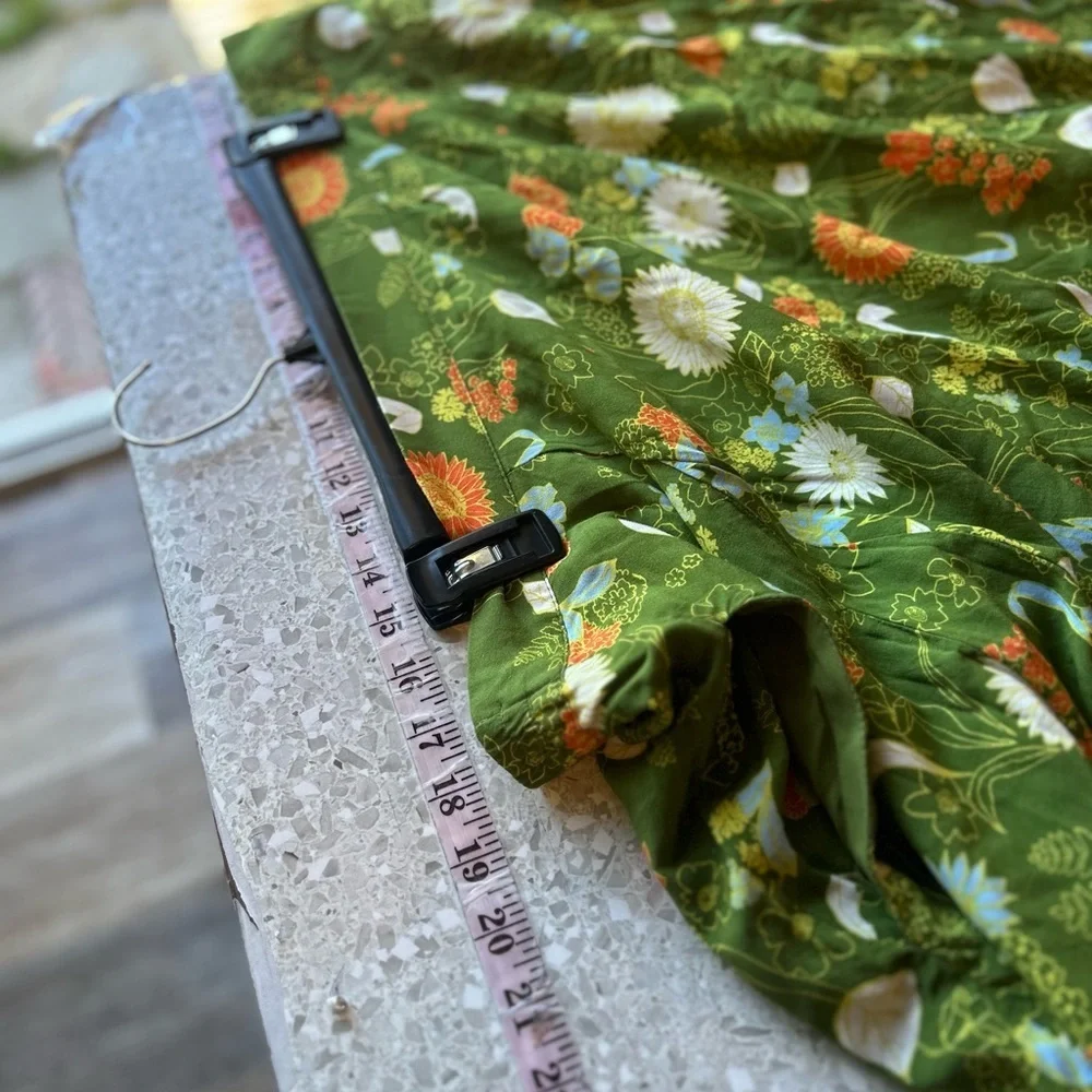 ModCloth Floral Green Skirt Elastic Stretch Waist 1X - Picture 10 of 12